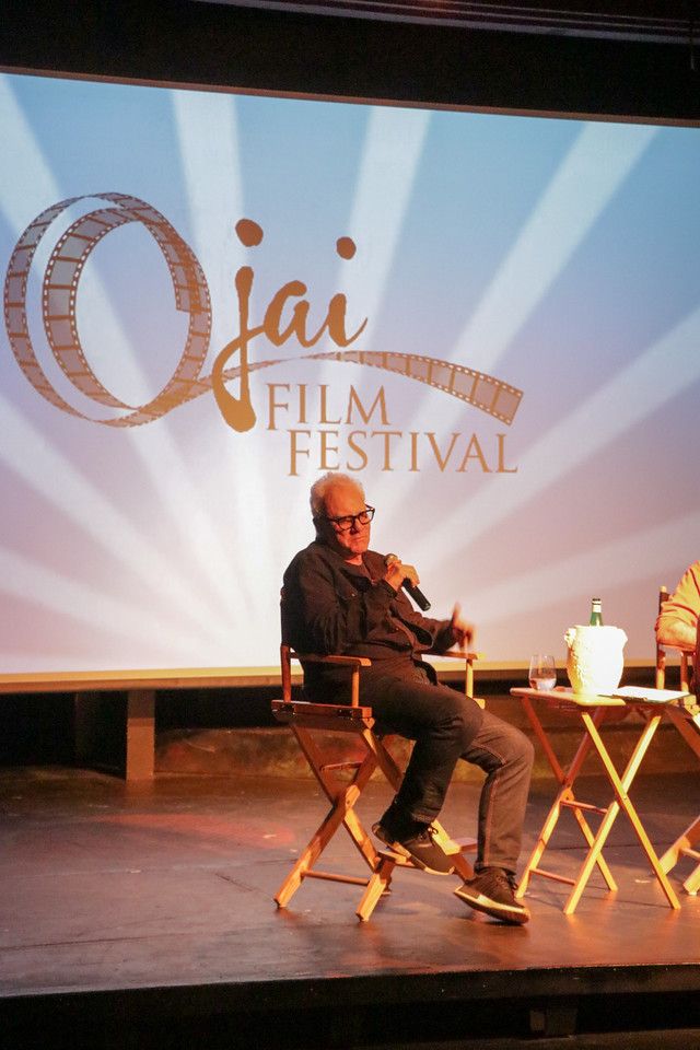 Malcolm McDowell on stage at the Ojai Film Festival